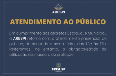 ARESPI está aberta ao público das 13h às 17h, de segunda a sexta