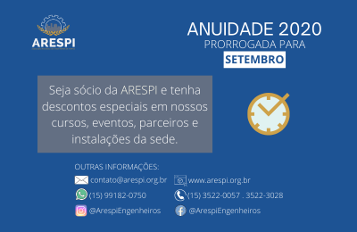 Atenção: Setembro é o prazo final para o pagamento da anuidade 2020