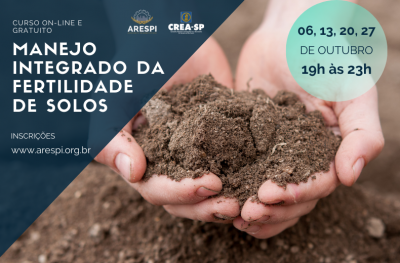 ARESPI e CREA-SP promovem o curso on-line: Manejo Integrado de Fertilidade de Solos