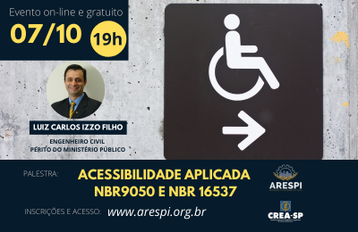 Acessibilidade Aplicada – NBR 9050 e NBR 16537 é a próxima palestra on-line e gratuita da ARESPI