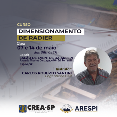 ARESPI e CREA-SP promovem curso sobre dimensionamento de radier