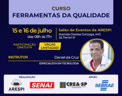 Ferramentas da Qualidade é tema do próximo curso promovido pela ARESPI e SENAI-SP