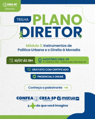 CREA-SP Convida | Trilha Plano Diretor: Instrumentos de Política Urbana e Direito à Moradia