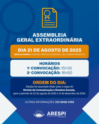 EDITAL DE CONVOCAÇÃO – ASSEMBLEIA GERAL EXTRAORDINÁRIA