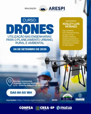 Curso Presencial: Drones nas Engenharias para Planejamento Urbano, Rural e Ambiental