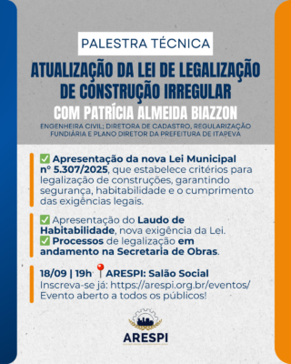 Palestra Técnica: Atualização da Lei de Legalização de Construção Irregular