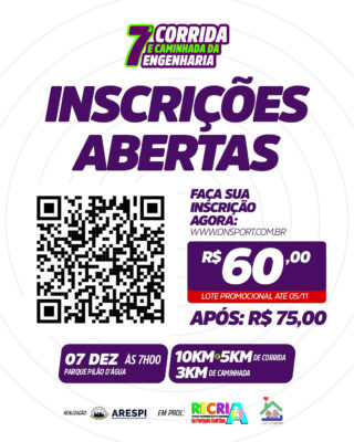 Estão abertas as inscrições para a 7ª Corrida e Caminhada da Engenharia 2025